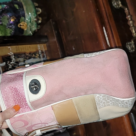 AUTHENTIC COACH PASTEL PATCHWORK POPPY SHOULDER BAG - Picture 6 of 9